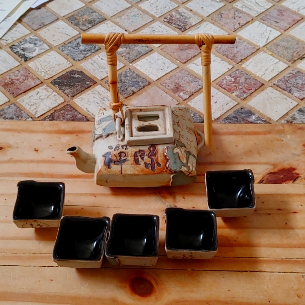 Tenmoku Teapot Vintage Pottery Malaysia Vintage Ceramics